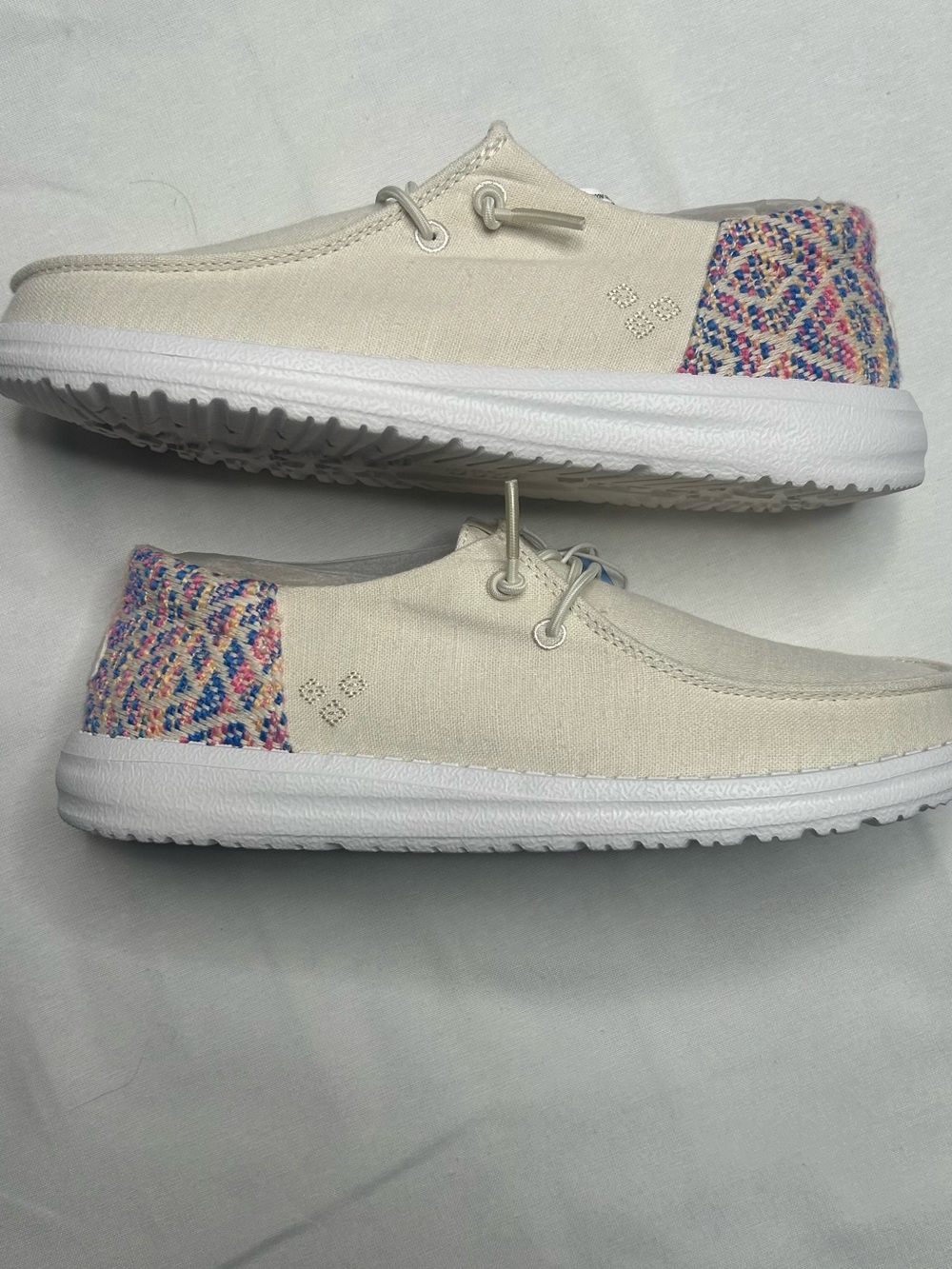 Hey Dude Wendy Boho Woven Heel Slip-On Shoes Sz 7 NWT
